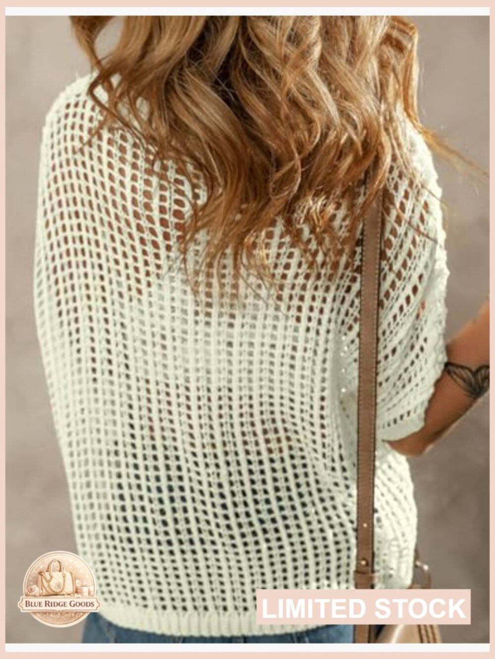 Crochet Hollow Out Short Sleeve Pullover Sweater Beach Cover Up Knit Top - Picture 3 of 5